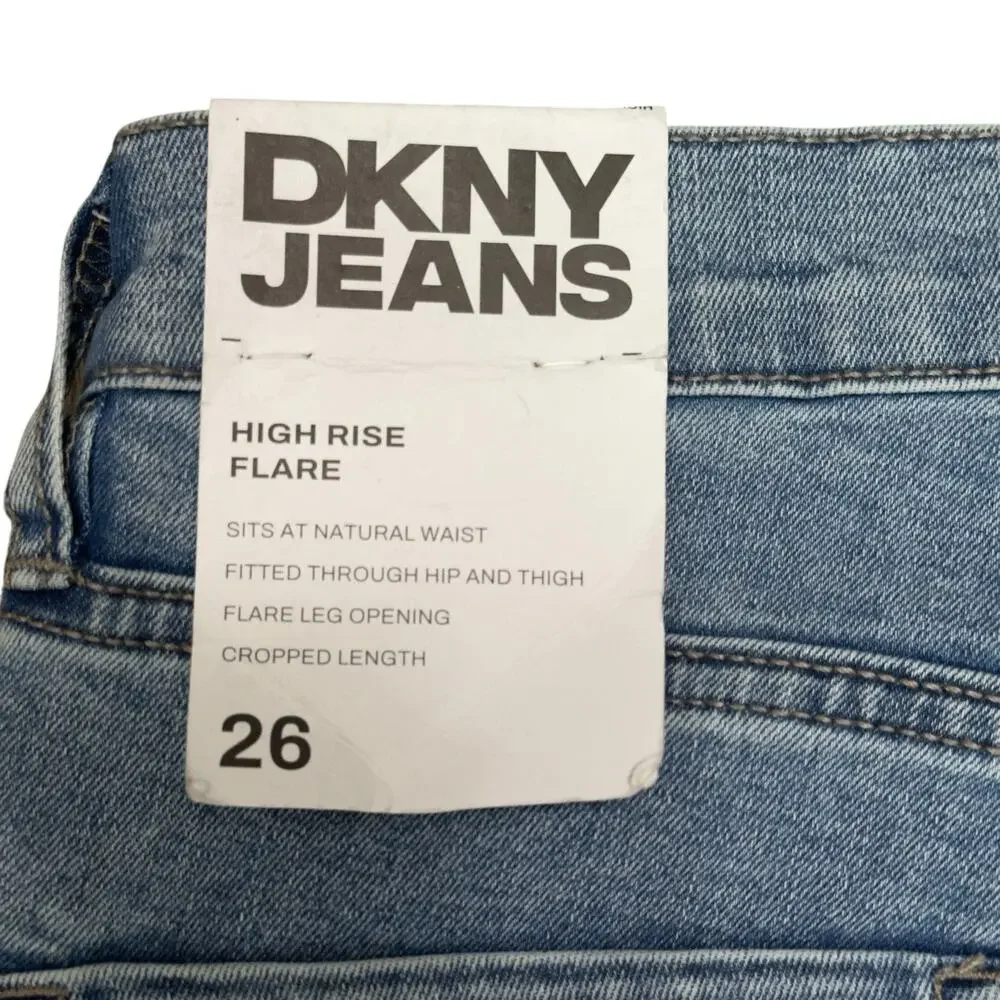 NWT Womens DKNY Sz 26 Jeans Williamsburg High Rise Flare Crop 25” Inseam NEW $79 - Picture 7 of 14